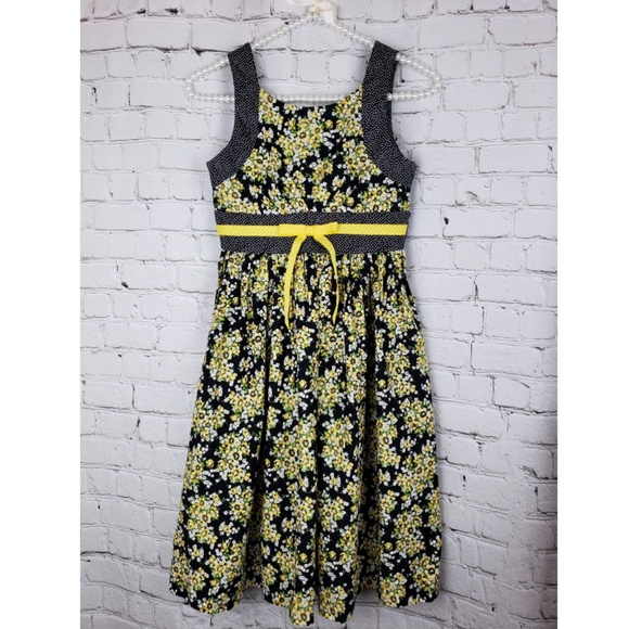 Bonnie Jean Other - Bonnie Jean Girls Floral Spring Dress Black White